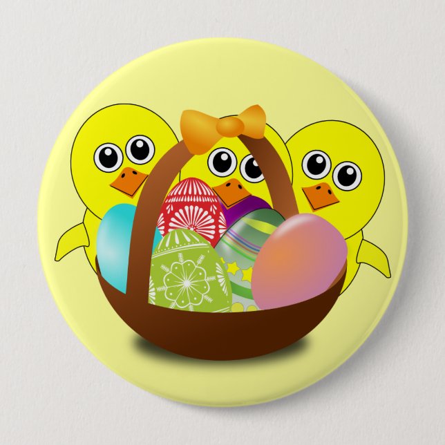 The Chicks Easter Basket - 10 Cm Round Badge (Front)