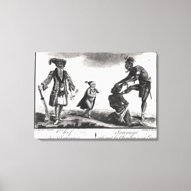The Chief of the Savages Scalping his Enemy Canvas Print (Front)