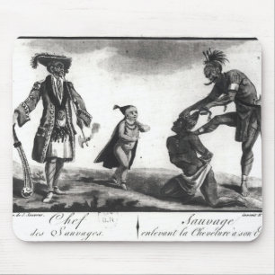 The Chief of the Savages Scalping his Enemy Mouse Mat