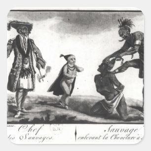The Chief of the Savages Scalping his Enemy Square Sticker