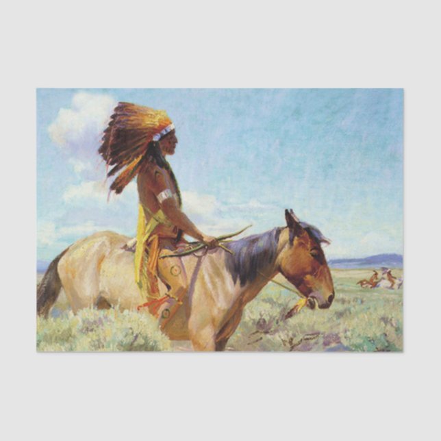 “The Chief” Western Art by W Herbert Dunton Tissue Paper (Front)