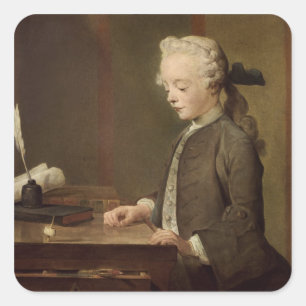 The Child with a Teetotum Square Sticker