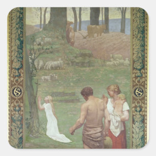 The Childhood of St. Genevieve Square Sticker