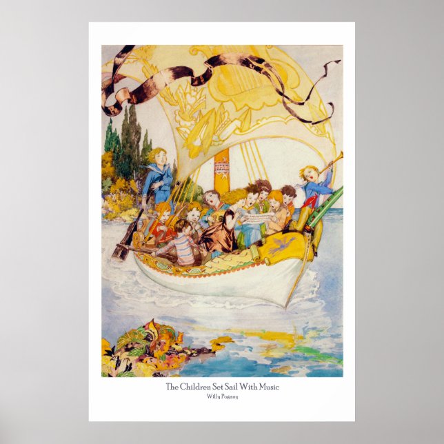 The Children Set Sail With Music - Willy Pogany Poster (Front)