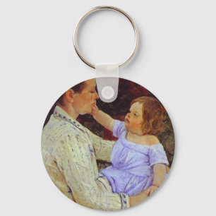 The Child's Caress. c. 1890, Mary Cassatt Key Ring