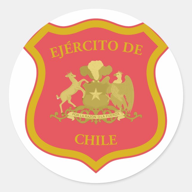 the Chilean Army, Chile Classic Round Sticker (Front)