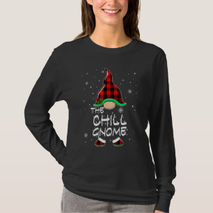 The Chill Gnome Red Buffalo Plaid Christmas Pajama T-Shirt
