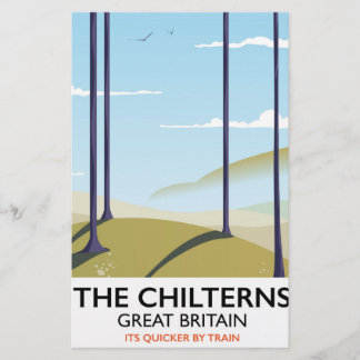 The Chilterns Great Britain travel poster Stationery