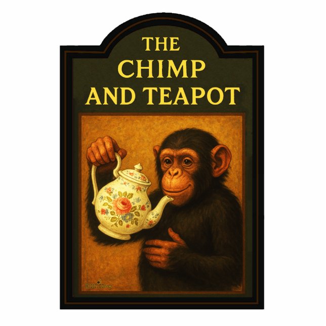 The Chimp And Teapot Pub Photo Sculpture Magnet (Front)