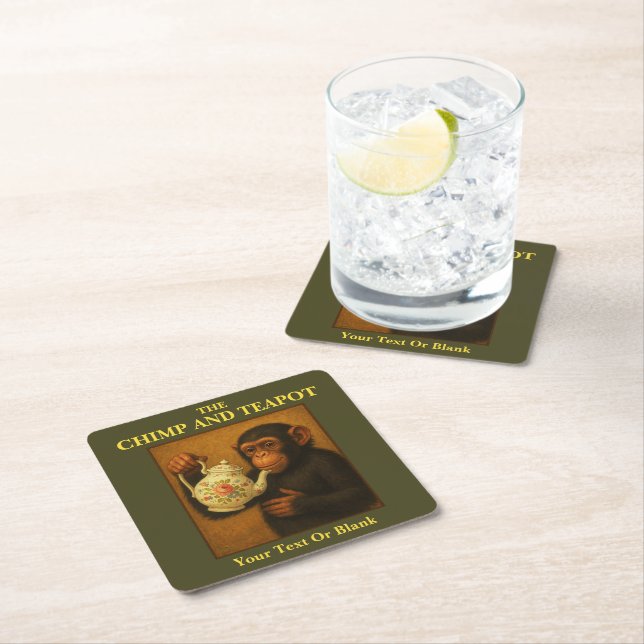 The Chimp And Teapot Pub Square Paper Coaster (Insitu)