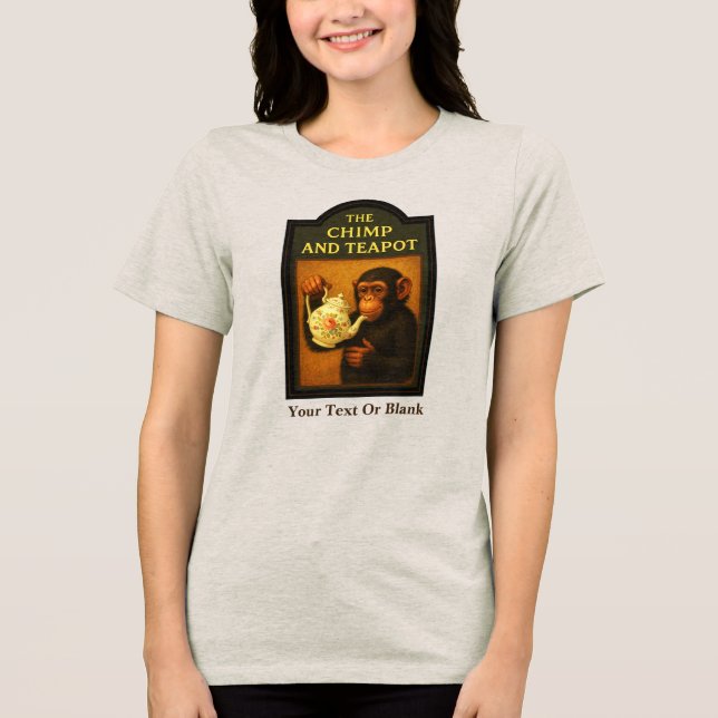 The Chimp And Teapot Pub Tri-Blend Shirt (Front)