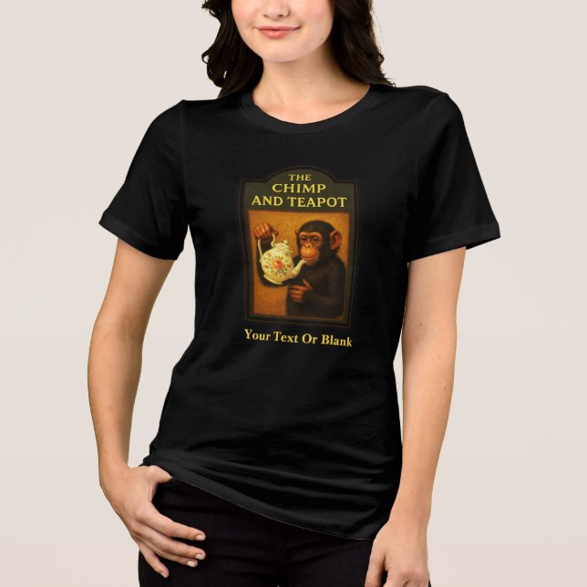 The Chimp And Teapot Pub Tri-Blend Shirt (Front)