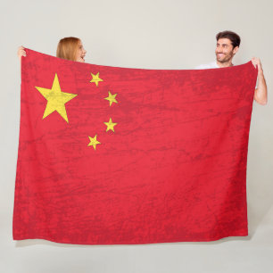 The China Flag - A Tapestry of Chinese Heritage Fleece Blanket
