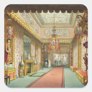 The Chinese Gallery, from 'Views of the Royal Pavi Square Sticker