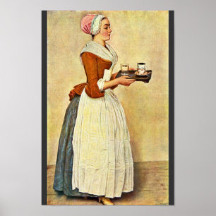 The Chocolate Girl (Miss Baldauf),  By Liotard Jea Poster