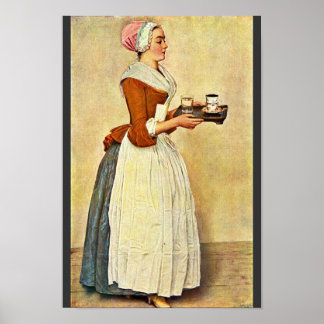 The Chocolate Girl (Miss Baldauf), By Liotard Jea Poster