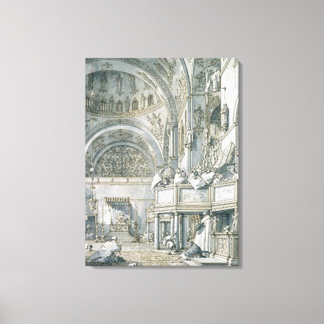 The Choir Singing in St. Mark's Basilica, Canvas Print (Front)