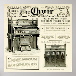 The Choir ~ Vintage Reed Organ Advertising Poster