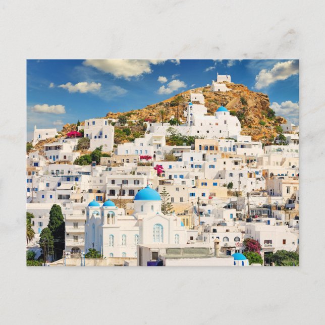 The Chora of Ios island in Cyclades, Greece Postcard (Front)