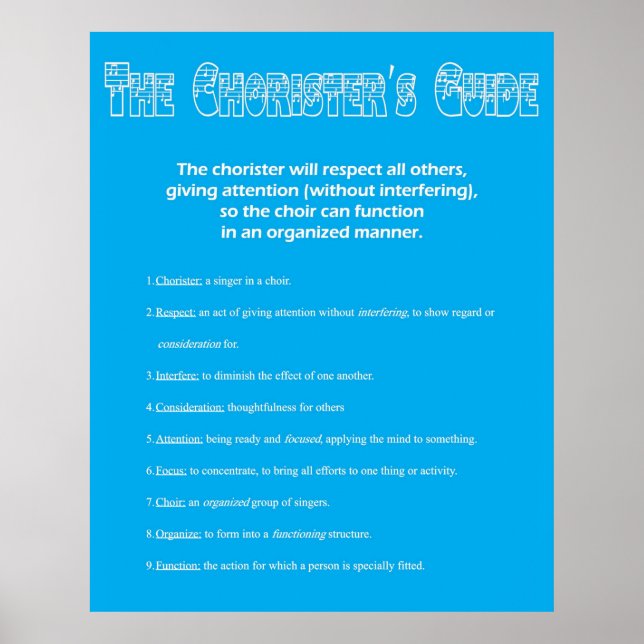 The Chorister's Guide Poster (Front)