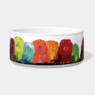 THE CHOW LINE watercolor chows dog bowl 2 sizes