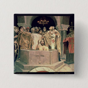 The Christening of Grand Duke Vladimir , 1885-96 15 Cm Square Badge