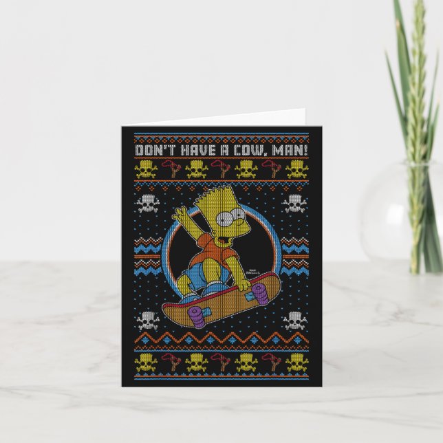 The Christmas Bart Don't Have A Cow Ugly Sweater  Card (Front)
