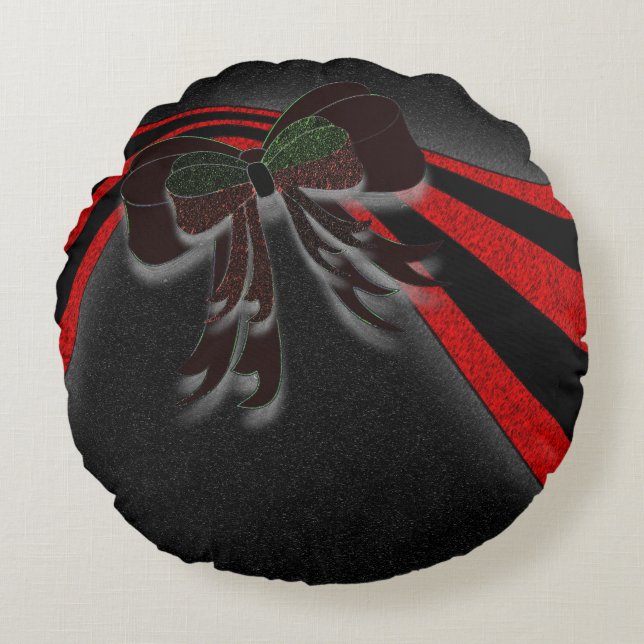 The Christmas Bow - Round Cushion (Front)