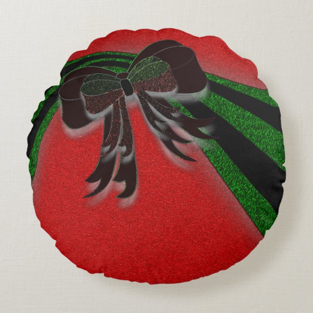 The Christmas Bow - Round Cushion (Front)