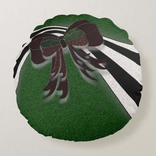 The Christmas Bow - Round Cushion (Front)