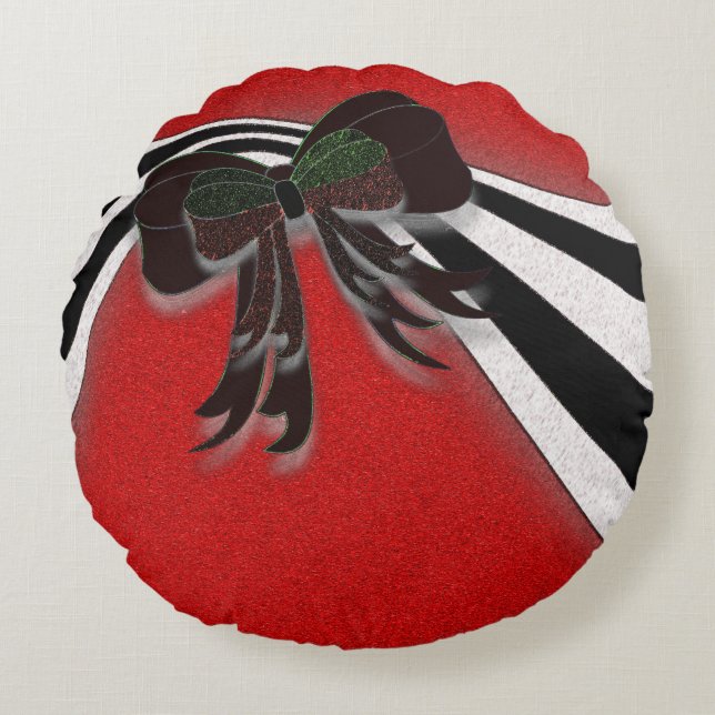 The Christmas Bow - Round Cushion (Front)