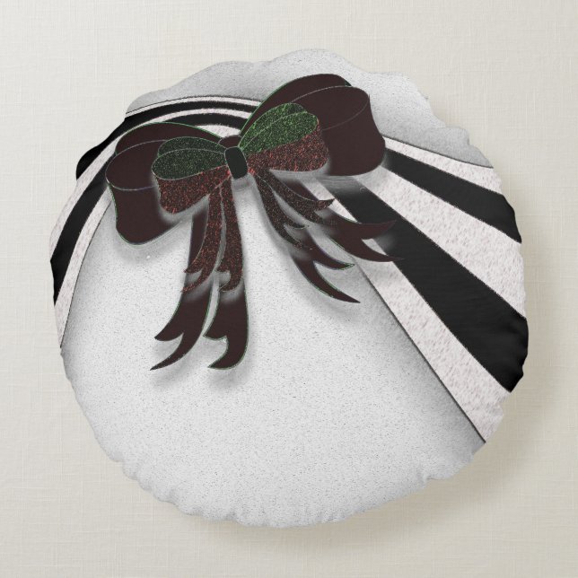 The Christmas Bow - Round Cushion (Back)