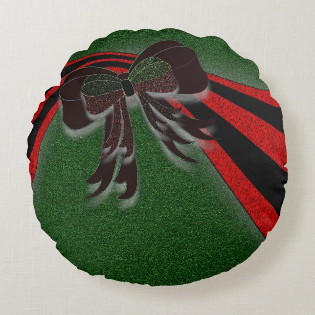 The Christmas Bow - Round Cushion (Front)