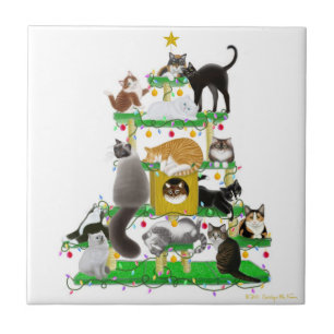 The Christmas Cat Tree Tile