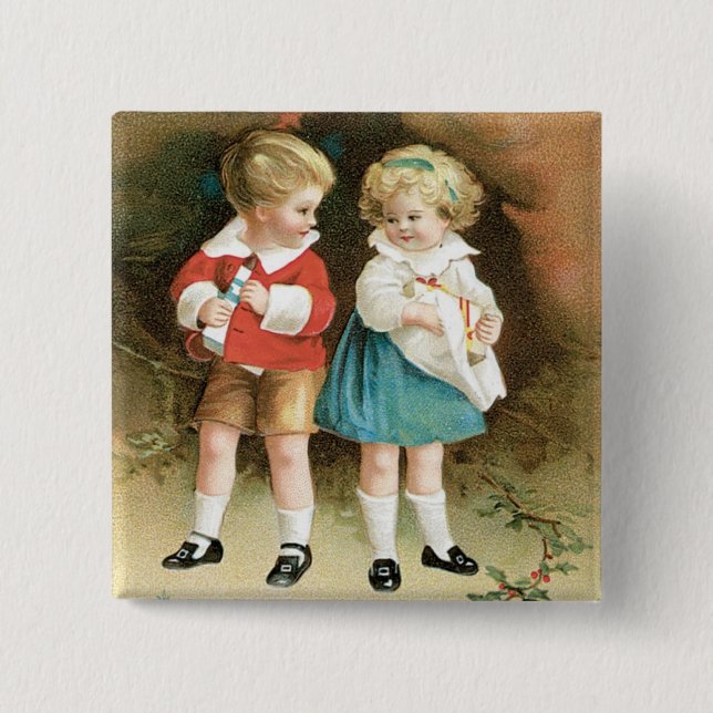 The Christmas Cheer Children 15 Cm Square Badge (Front)