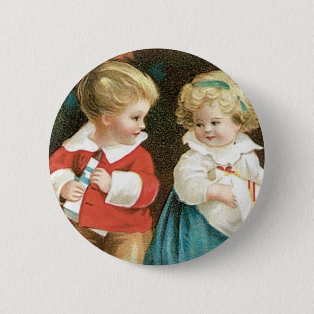 The Christmas Cheer Children 6 Cm Round Badge (Front)