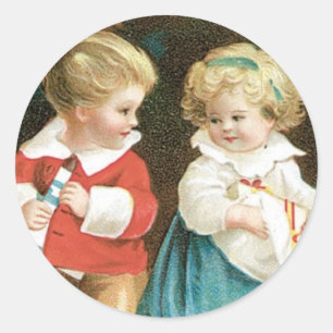 The Christmas Cheer Children Classic Round Sticker