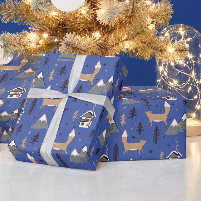 The Christmas Fox Pattern Wrapping Paper (Holidays)