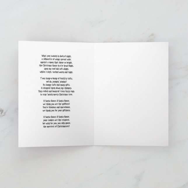 The Christmas Goose Card (Inside)