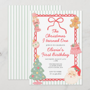 The Christmas I turned one 1st birthday Invitation