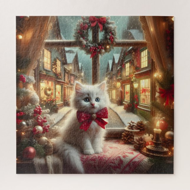 The Christmas Kitten on the window. Jigsaw Puzzle (Vertical)