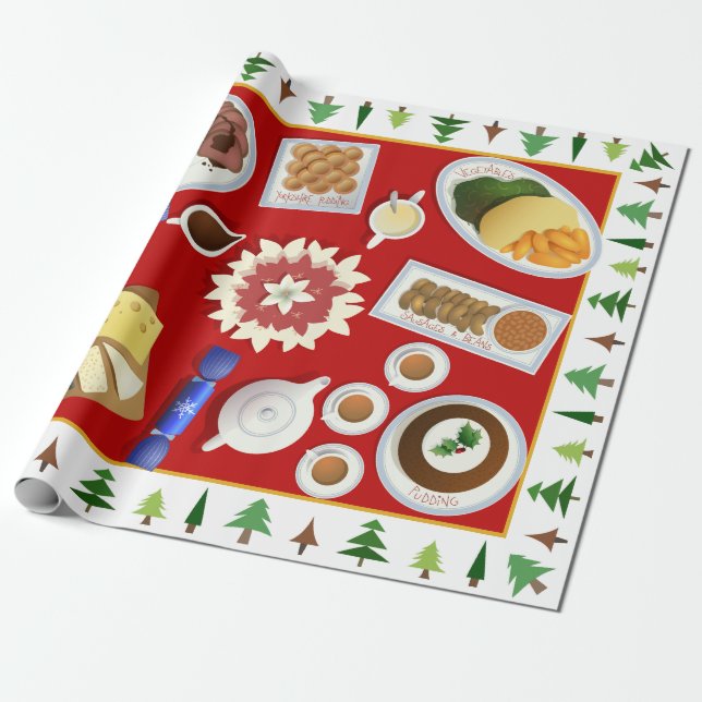 The christmas menu wrapping paper (Unrolled)
