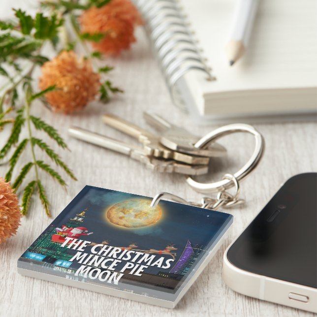 The Christmas Mince Pie Moon Key Ring (Front Right)