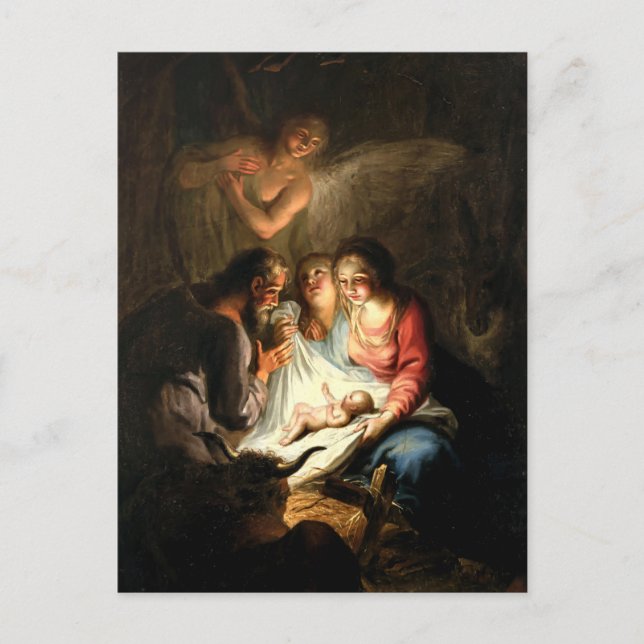 The Christmas Nativity Holy Night 18th Century Art Holiday Postcard (Front)