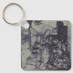 The Christmas Nativity Stark Ink Art Key Ring