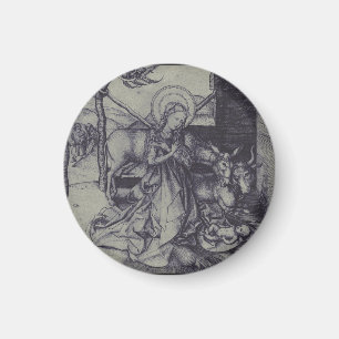 The Christmas Nativity Stark Ink Art Magnet