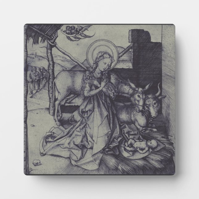 The Christmas Nativity Stark Ink Art Plaque (Front)