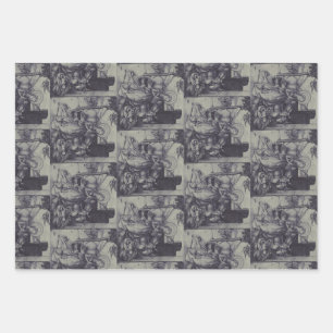 The Christmas Nativity Stark Ink Art Wrapping Paper Sheet