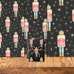 The Christmas Nutcracker Gold Starry Night Wrapping Paper Sheet<br><div class="desc">A Nutcracker Christmas holiday wrapping paper featuring a watercolor-painted Nutcracker with sparkling gold stars against a night sky. The black background colour can be changed to any colour on this paper. Go to Edit and on the far lefthand side select your colour from the Edit colour bar.</div>