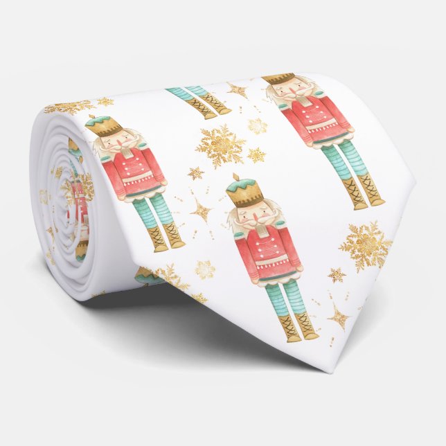 The Christmas Nutcracker Golden Snowflakes Tie (Rolled)